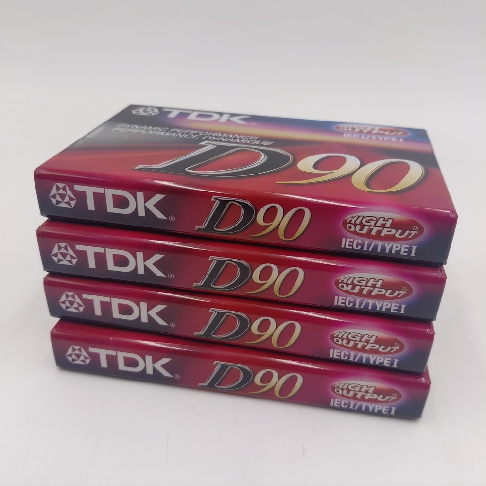 TDK D90 IECI Type I Blank Cassette Tape Lot  NEW SEALED Set 4 High Output